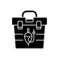 Tackle box black glyph icon vector