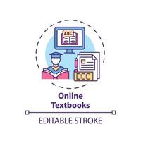 Online textbooks concept icon vector