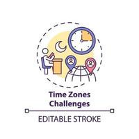 Time zones challenges concept icon vector