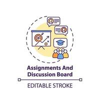 Assignments and discussion board concept icon vector