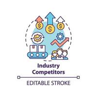 icono de concepto de competidores de la industria vector