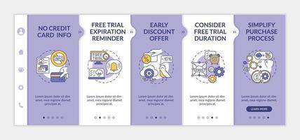 Free software as service trial onboarding vector template