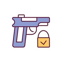 Gun rights RGB color icon vector