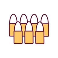 High capacity bullet magazines RGB color icon vector