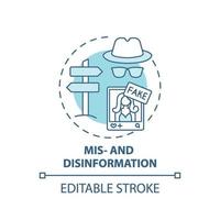 Misinformation and disinformation concept icon vector