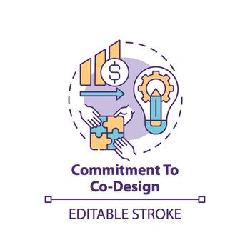 compromiso con el icono del concepto de codiseño vector