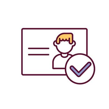 icono de color rgb de verificación de documento personal vector