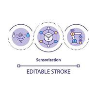 icono del concepto de sensorización vector