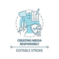 Creating media responsibility concept icon vector