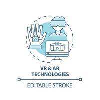 VR and AR technologies concept icon vector