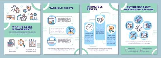 Tangible and intangible asset brochure template vector