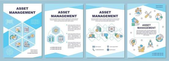 Asset management brochure template vector