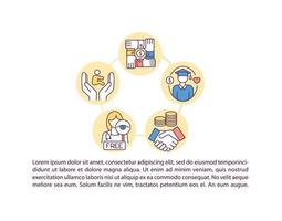 Social service support for children concept icon with text vector