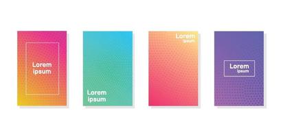 Minimal annual report of bright color design collection vector