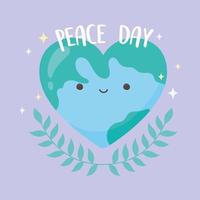 International peace day with cute world vector