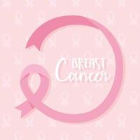 Breast cancer awareness banner with pink ribbon