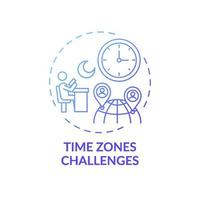 Time zones challenges concept icon vector