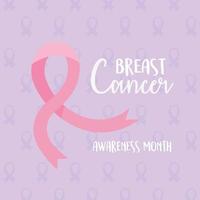 banner de concientización sobre el cáncer de mama con cinta rosa vector