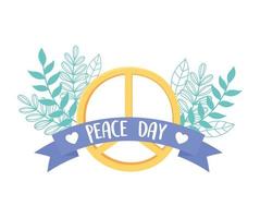 día internacional de la paz con el símbolo de la paz vector