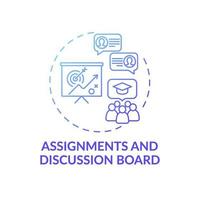 Assignments and discussion board concept icon vector