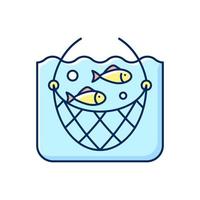 Fishing net RGB color icon vector