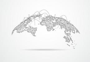 Global network connection. World map point and line composition concept of global business. Vector Illustration