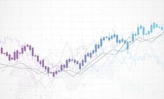 Gráfico del gráfico del palo de la vela del negocio del comercio de inversiones del mercado de valores en el diseño del fondo blanco punto alcista, tendencia del gráfico. ilustración vectorial vector