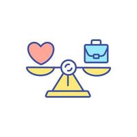 Work life balance RGB color icon vector