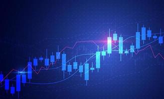 Gráfico del gráfico del palo de la vela del negocio del comercio de inversiones del mercado de valores en el diseño del fondo blanco punto alcista, tendencia del gráfico. ilustración vectorial vector