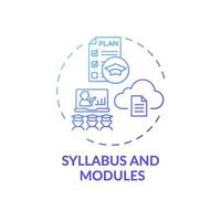 Syllabus and modules concept icon vector