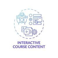 icono de concepto de contenido de curso interactivo vector