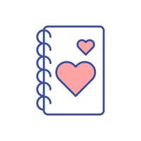 Gratitude journal RGB color icon vector