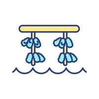 Oyster farming RGB color icon vector