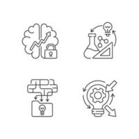 Creative thinking linear icons set vector