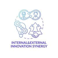 Internal and external innovation synergy concept icon vector