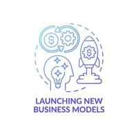 Launching new business models concept icon vector