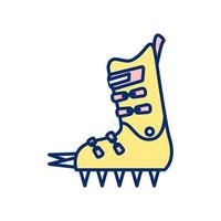 Ice climbing crampons RGB color icon vector