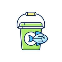 Fishing bucket RGB color icon vector