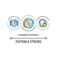 Avoidable food waste concept icon vector