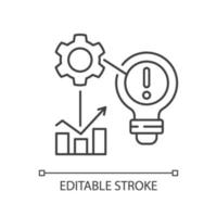 identificación de problemas icono lineal vector