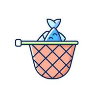 Landing net RGB color icon vector