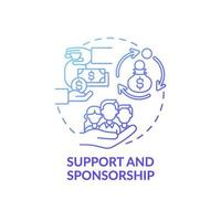 Support and sponsorship concept icon vector
