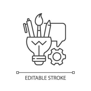 Artistic thinking linear icon vector