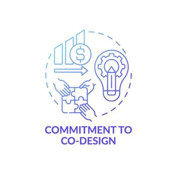 compromiso con el icono del concepto de codiseño vector