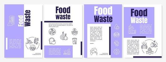 Food waste brochure template vector