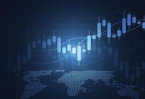 Business candle stick graph chart of stock market investment trading on white background design. Bullish point, Trend of graph. Vector illustration