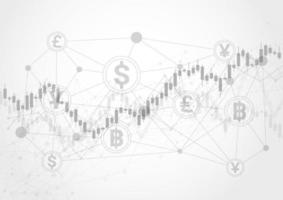 Business candle stick graph chart of stock market investment trading on white background design. Bullish point, Trend of graph. Vector illustration