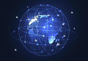 Global network connection. World map point and line composition concept of global business. Vector Illustration