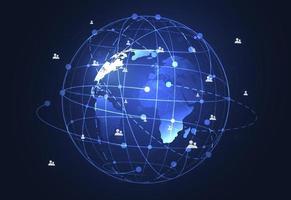 Global network connection. World map point and line composition concept of global business. Vector Illustration