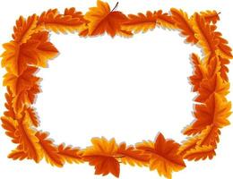 Autumn leaves frame template vector